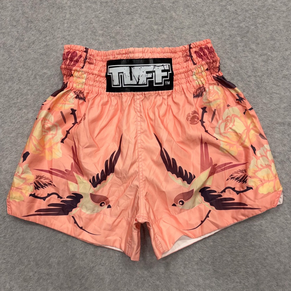 TUFF Shorts Size L Pink Muay Thai Boxing Trunks Traditional Style